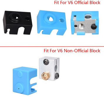 3D Printer Parts V6 Silicone Sock Fit to V6 Heated Block J-head Hotend 1.75/3.0mm Bowden/Direct Extruder Heater Block Reprap