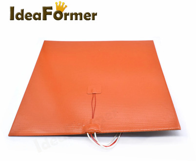 3D Printer Silicone Heating Pad Hot Bed 220*220/235*235/300*300/310*310/400*400mm 24V/110V/220V 200-800W 3M adhesive+thermistor.