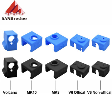 3D Printer V5/V6 volcano Protective Silicone Sock Insulation Cover Case for Heater Block MK8 / MK10 /MK9 Silicone sleeve Hot End