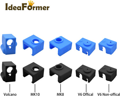 3D Printer V6/MK7 MK8 MK9/MK10/Volnaco Silicone Socks Heater Block Protective Silicone Insulation Cover For Hot End Heat Block.