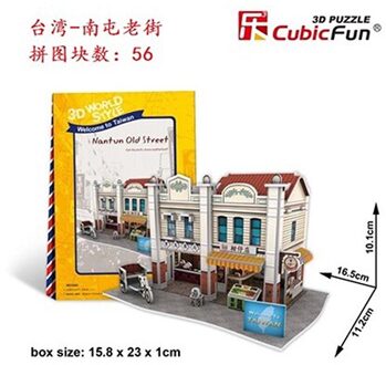 3D Puzzel Nantun Oude Straat, Taiwan Diy Educatief Speelgoed Wereld Stijl Tour Bouw Papier Model T47