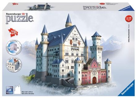 3D puzzel Neuschwanstein - 216 stukjes Wit