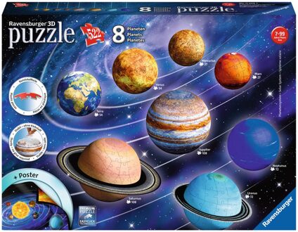 3D puzzel zonnestelsel - 27 + 54 + 72 + 108 stukjes