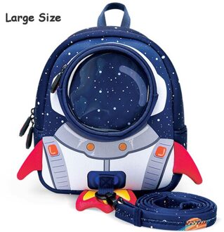 3D Rockets Anti-verloren Schooltassen Voor Meisjes Cartoon Hoogwaardige Speelgoed Jongens Rugzak Kleuterschool Zakken Kinderen Voor Leeftijd 1-6 groot blauw