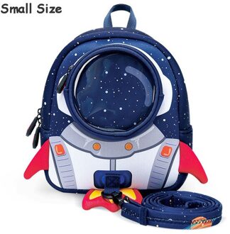 3D Rockets Anti-verloren Schooltassen Voor Meisjes Cartoon Hoogwaardige Speelgoed Jongens Rugzak Kleuterschool Zakken Kinderen Voor Leeftijd 1-6 klein blauw