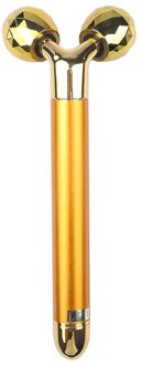 3D Roller Facial Massage Beauty Bar Trillingen Afslanken Gezicht Massage Stok Lift Huidverstrakking Rimpel Gezicht Lifting Instrument goud