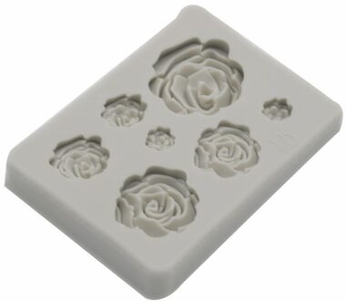 3D Rose Bloemvorm Siliconen Zeep Mal Vorm Chocolade Cakevorm Handgemaakte Diy Cake Fondant Decoratie Zeep Maken Siliconen Mal grijs
