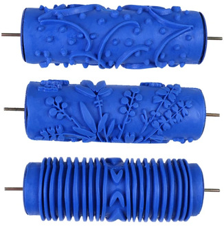 3D rubber wall decorative painting roller patterned roller wall decoration tools without handle grip
