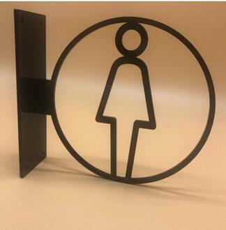 3D Side Mount Wc Borden Deur Sticker Mannen & Vrouwen Toilet Toilet Teken Doorplate Tips Gids Creatieve Bewegwijzering Acryl Plaque