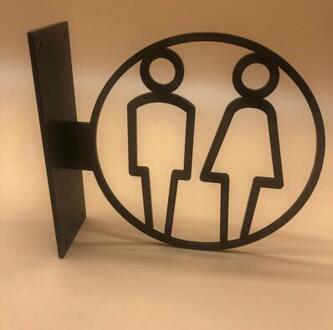 3D Side Mount Wc Borden Deur Sticker Mannen & Vrouwen Toilet Toilet Teken Doorplate Tips Gids Creatieve Bewegwijzering Acryl Plaque