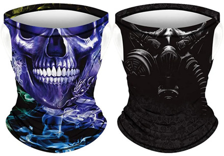 3D Skull Print Cover Thermal Half Face Scarves Warmer Sport Cycling Skiing Hiking Biker Bandana Scarf Children Kids Mask