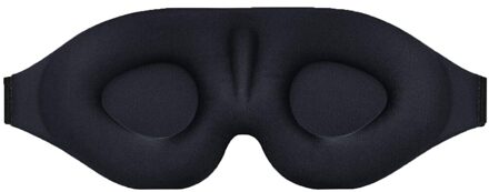 3D Slapen Oogmasker Travel Rest Aid Oogmasker Elastische Verstelbare Band Gewatteerde Cover Voor Reizen Blinddoek Eyepatch Relax Massager zwart