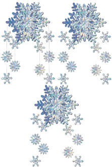 3D sneeuwvlok hangdecoratie mobiel - 3x - iriserend - 56 cm - winter thema versiering