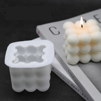 3D Sphere Magic Cube Bubble Mold Nonstick Mousse Cake Baking Molds Square Candle Mold Wax Silicone Molds DIY Handmade Soap Mold