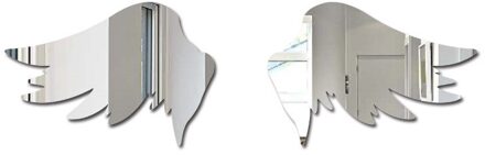 3d Spiegel Liefde Muurstickers Verwisselbare Decals Decoratieve Kunst Muren Voor Diy Home Kamers Spiegel Sticker Tuin Muursticker zilver