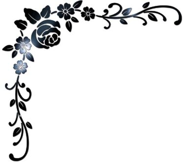 3D Spiegel Muurstickers Acryl Sticker Diy Bloemvorm Decoratieve Spiegel Muurstickers Woonkamer Muurschilderingen Home Decor zwart