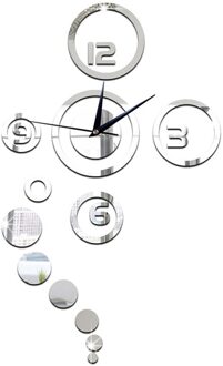 3D Spiegel Sticker Klok Muur Opknoping Horloge Moderne Naald Klok Luidspreker Mute Woonkamer Thuis Diy Decoratie Props Goud