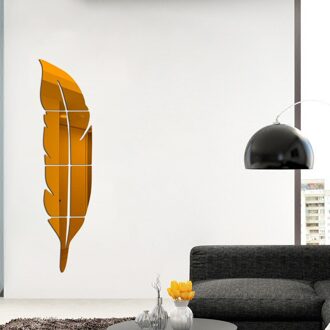 3D Spiegel Veer Muurstickers Verwijderbare Art Decals Muurschildering Woonkamer Kantoor Moderne Home Decor Diy Muur Decoratie Bruin