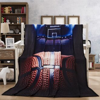3D Sport Bal Cool Dekens Basketbal Voetbal Baseball Gitaar Flanel Bed Sofa Gooi Dekens Voor Tiener Jongens Beddengoed basketbal court