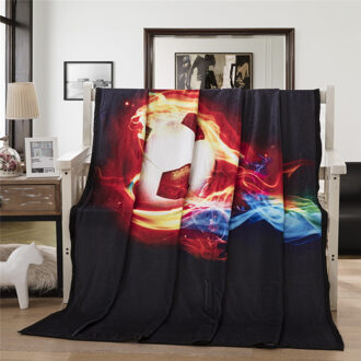 3D Sport Bal Cool Dekens Basketbal Voetbal Baseball Gitaar Flanel Bed Sofa Gooi Dekens Voor Tiener Jongens Beddengoed soccer-1