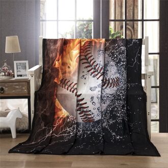 3D Sport Bal Cool Dekens Basketbal Voetbal Baseball Gitaar Flanel Bed Sofa Gooi Dekens Voor Tiener Jongens Beddengoed