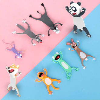 3D Stereo Cartoon Marker Animal Bookmarks Original Cute Cat PVC Material Funny Student School Stationery Gift Bookmark