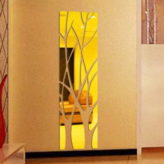 3D Stereo Spiegel Muursticker Goud, zilver Zwart Moderne Spiegel Stijl Verwijderbare Decal Art Mural Muursticker Thuis Kamer Diy Decor GD