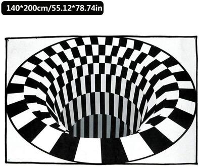 3D Swirl Print Optische Illusie Gebieden Tapijt Tapijt Vloer Pad Antislip Deurmat Matten Voor Thuis 5 Maten 140x200cm