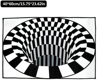 3D Swirl Print Optische Illusie Gebieden Tapijt Tapijt Vloer Pad Antislip Deurmat Matten Voor Thuis 5 Maten 40x60cm