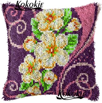 3D tapijt Handwerken klink haak bloem kussen borduren handwerk kussensloop Onvoltooide kruissteek kussen kits
