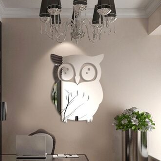 3D Uil Spiegel Decal Vinyl Mural Muurstickers Home Decor Verwijderbare Diy Uil Stickers Voor Home Woonkamer Kantoor Decor