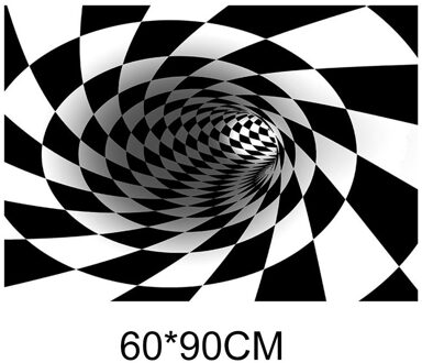 3D Vortex Tapijt Thuis Indoor Kamer Decoratie Rug 3D Val Effect Afdrukken Tapijt Kamer Vloermat 60x90cm-A