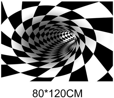 3D Vortex Tapijt Thuis Indoor Kamer Decoratie Rug 3D Val Effect Afdrukken Tapijt Kamer Vloermat 80x120cm-A