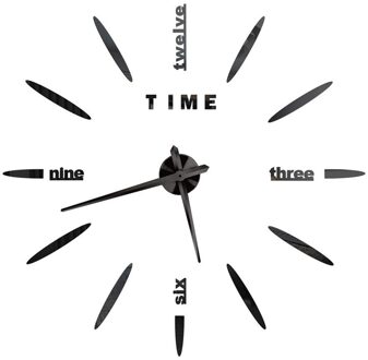 3D Wandklok Frameloze Diy Muur Mute Klok 3D Spiegel Oppervlak Sticker Home Decor Woonkamer Diy Wanddecoratie B