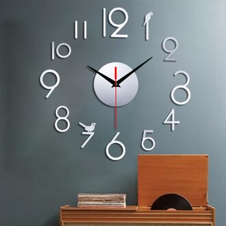3d Wandklok Spiegel Muurstickers Mode Woonkamer Quartz Horloge Diy Home Decoratie Klokken Sticker Reloj De Pared
