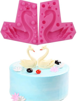 3D Wearing Crown Swan Shaped Fondant Cake Silicone Mould Cookies Biscuits Mold DIY Cake Baking Decoration Tools Chocolate Mould