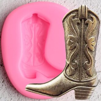 3D Western Cowboy Boot Siliconen Mallen Cupcake Topper Fondant Cake Decorating Gereedschap Polymeer Klei Chocolade Gumpaste Mallen