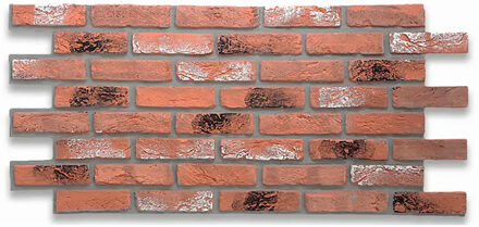 3D XL Wandpaneel Barock Dark Rustic Rood 126x59x2.7cm