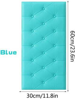 3D Zachte Pack Muurstickers Zelfklevende Anti-Collision Muur Omliggende Kussen Slaapkamer Woonkamer Kleuterschool Waterdicht blauw