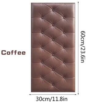 3D Zachte Pack Muurstickers Zelfklevende Anti-Collision Muur Omliggende Kussen Slaapkamer Woonkamer Kleuterschool Waterdicht koffie