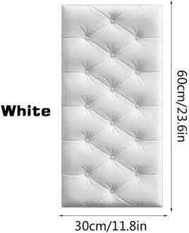 3D Zachte Pack Muurstickers Zelfklevende Anti-Collision Muur Omliggende Kussen Slaapkamer Woonkamer Kleuterschool Waterdicht wit