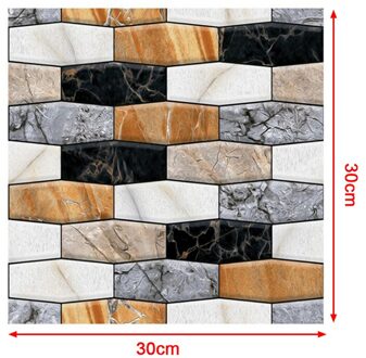 3D Zelfklevende Waterdicht Baksteen Vorm Muursticker Badkamer Thuis Decoratie 30Cm * 30Cm