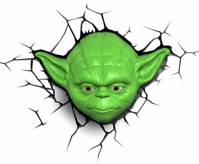 3dlightfx Star Wars 3d Lamp Yoda Head Groen