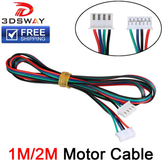 3DSWAY 3D Printer Motor Cable Connector 4pcs/lot 1M/2M DuPont line HX2.54 4pin to 6pin White Terminal 4pin Stepper Motor Cables