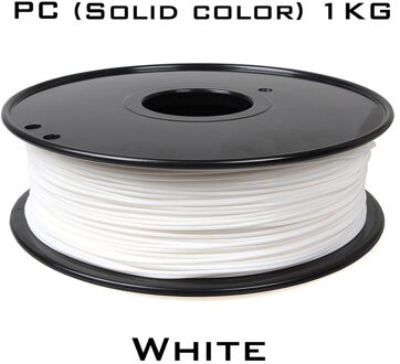 3Dsway Pc 1.75Mm Filament 1Kg Polycarbonaat Taaiheid Verbruiksartikelen Zwart Wit Transparant Materiaal Voor 3D Printer Multi-kleuren PC wit
