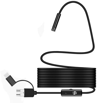 3in1 Android USB Type-C Endoscoop Camera 5.5mm 6 LED Licht HD Foto Video Waterdichte Inspectie Borescope 20A # SYS 3.5 M