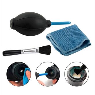 3in1 Dust Cleaner Camera Cleaning Lens Borstel Air Blower Doekjes Schone Doek Kit Voor Voor Gopro Canon Nikon Sony Dslr camcorder Vcr