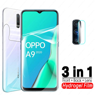 3in1 For OPPO A5 A9 a5 a9 a 5 9 2020 Front Back Full Gule Hydrogel Film Camera Lens Protevtive Film Screen Protector Not Glass