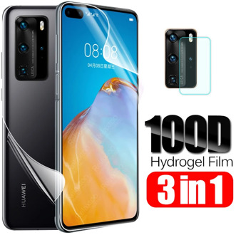 3in1 Front back Hydrogel soft Film For huawei p40 pro p 40 30 lite p30 light p40lite E p40pro screen protector Camera Lens Glass