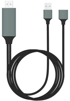 3in1 Hdmi Mirroring Kabel Adapter Converter Ultra Hd 1080P Opladen Hdtv Video Kabel Voor Samsung Galaxy Note10 Voor Iphone 11 X zwart